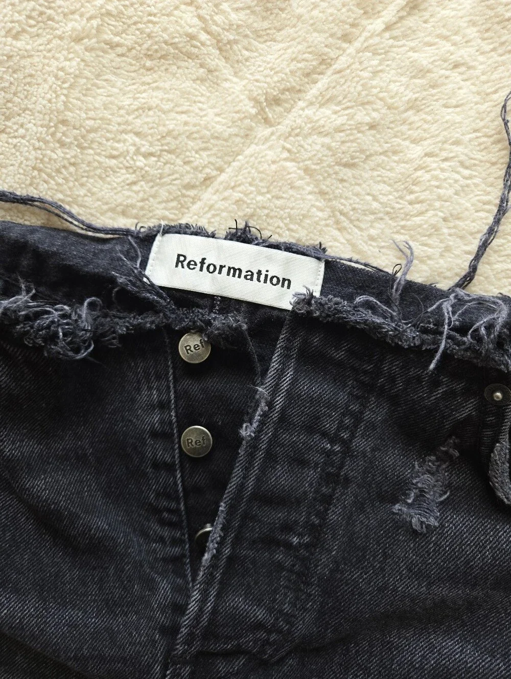 Reformation Denim Mini Skirt Black Wash Color Size 27 Women's